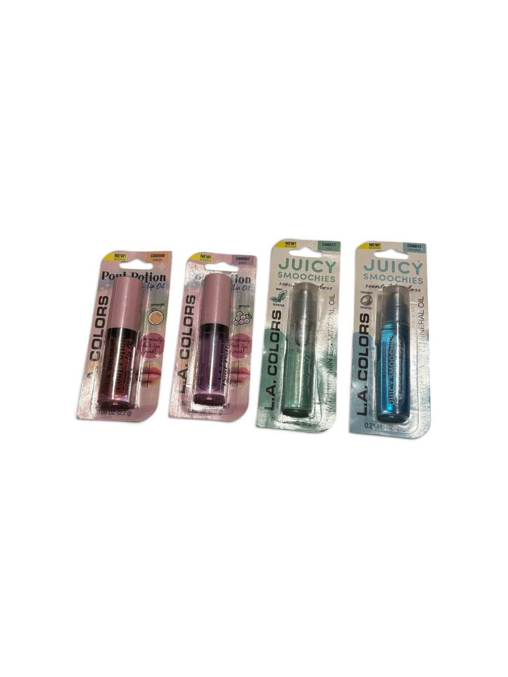 LA Colors Pout Potion Lip Oil and Juicy Smoochies Lip Gloss Lot of 4